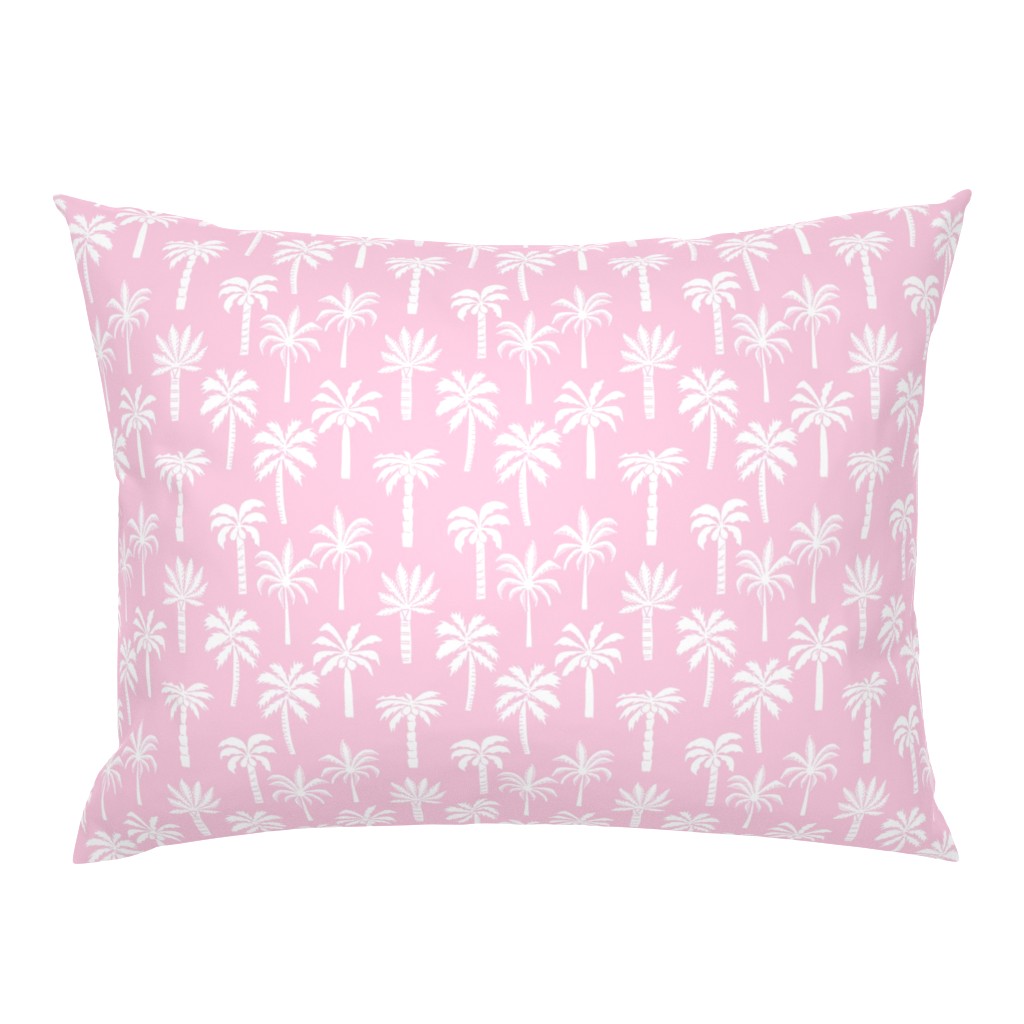 palm tree fabric // tropical summer linocut design by andrea lauren palm prints - pink and white