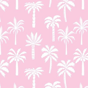 palm tree fabric // tropical summer linocut design by andrea lauren palm prints - pink and white