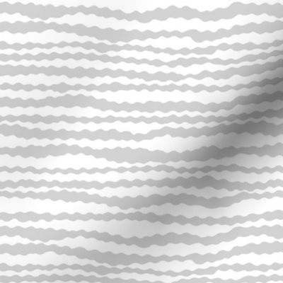 Grey Stripes - Scandinavian Wavy Grey Stripes on White