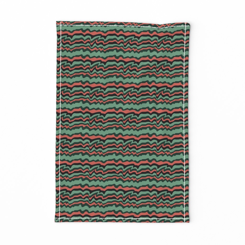 succulent stripes - pink, green and black
