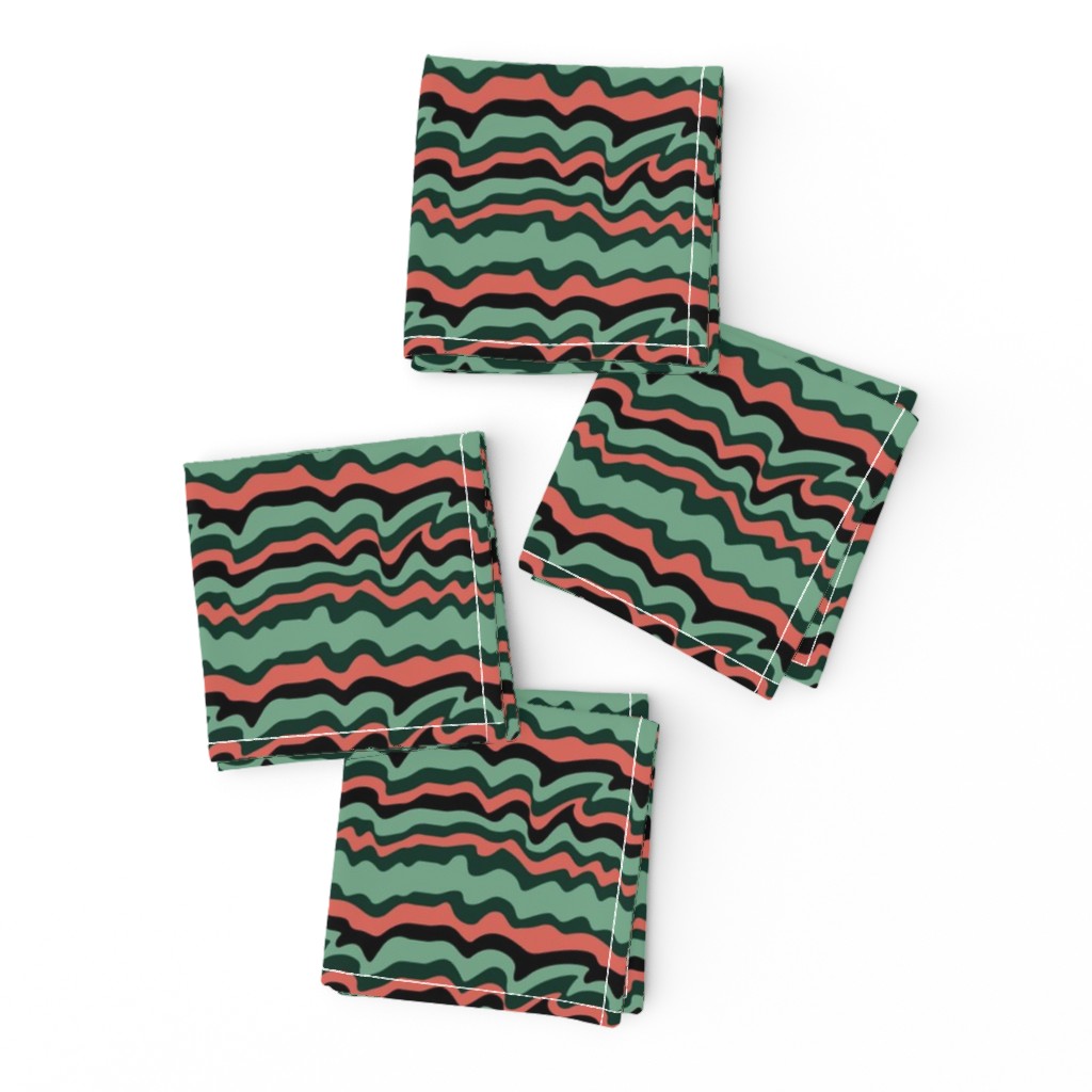 succulent stripes - pink, green and black