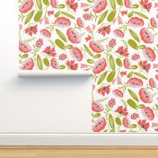 Camille - Botanical Floral Pink White & Green