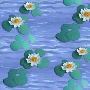 Paper Water Lilies on a Paper Lake