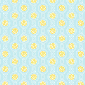 Wistful Blooms - Mandala in sky blue and lemon