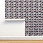 black pug fabric nautical summer nantucket design - light grey