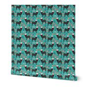 black pug fabric nautical summer nantucket design - turquoise