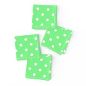 Apple Green and White Polka Dots