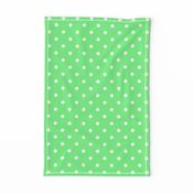 Apple Green and White Polka Dots