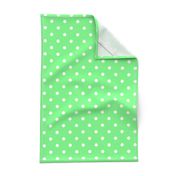 Apple Green and White Polka Dots