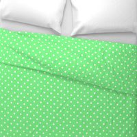 Apple Green and White Polka Dots