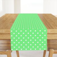 Apple Green and White Polka Dots