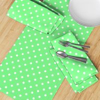 Apple Green and White Polka Dots