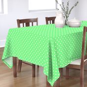 Apple Green and White Polka Dots