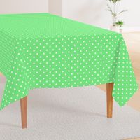 Apple Green and White Polka Dots