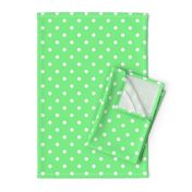 Apple Green and White Polka Dots