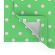 Apple Green and White Polka Dots