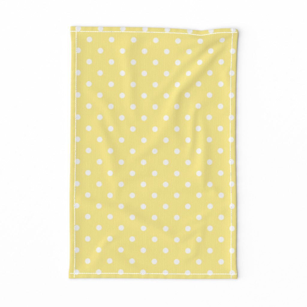 Buttermilk Yellow and White Polka Dots