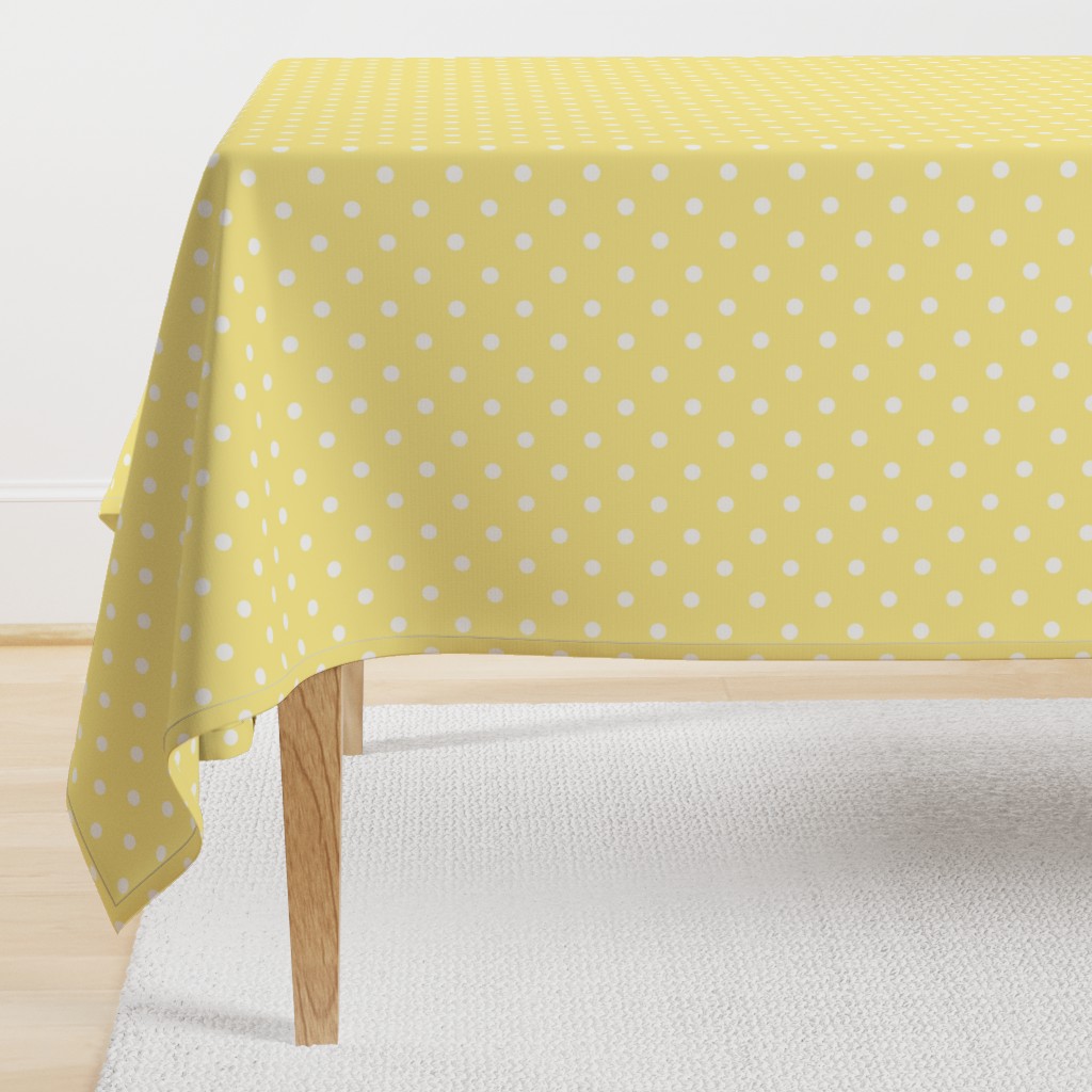 Buttermilk Yellow and White Polka Dots