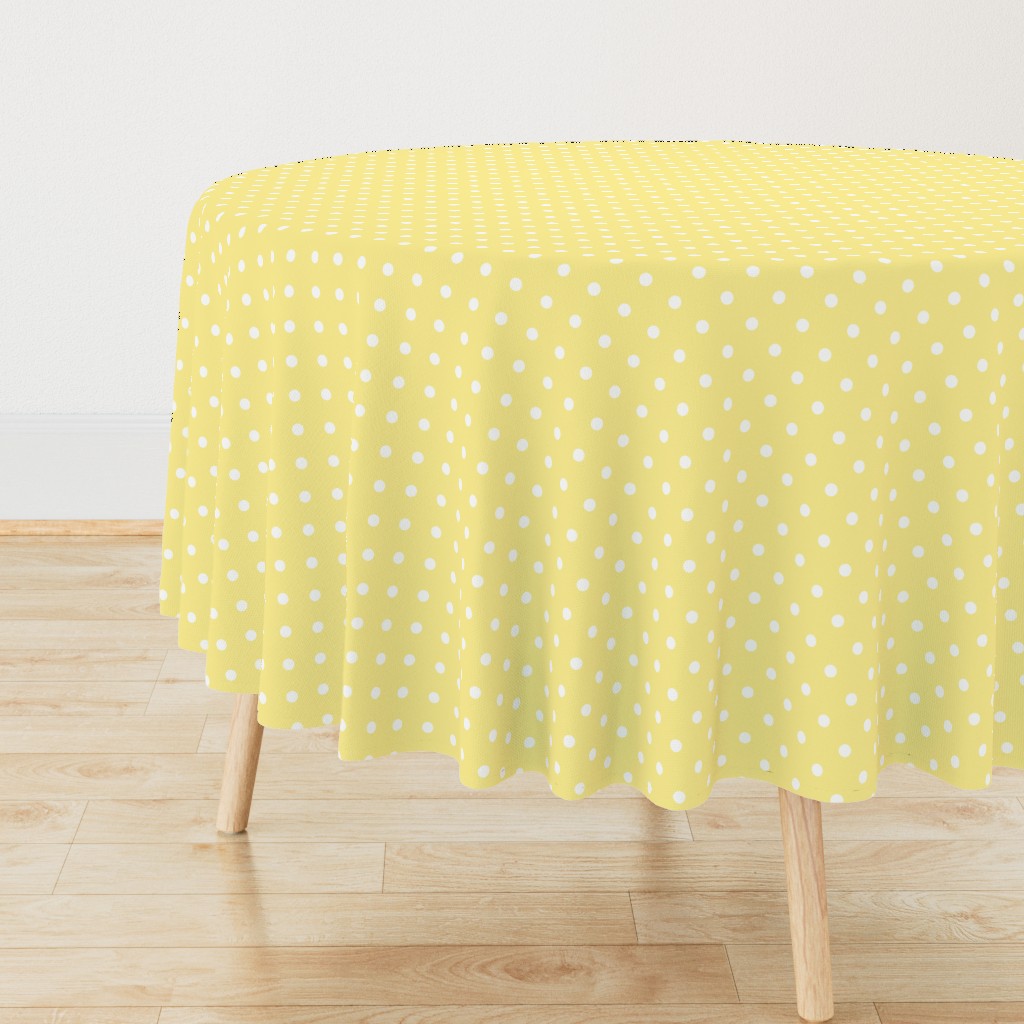 Buttermilk Yellow and White Polka Dots