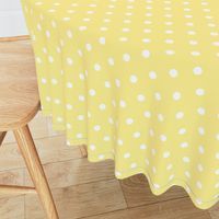 Buttermilk Yellow and White Polka Dots