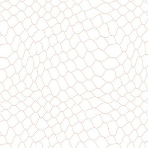 Fishnet by Minikuosi (Grid, Net, Web, Hockey Goal, Football Goal) Blush Pink and White Small Size