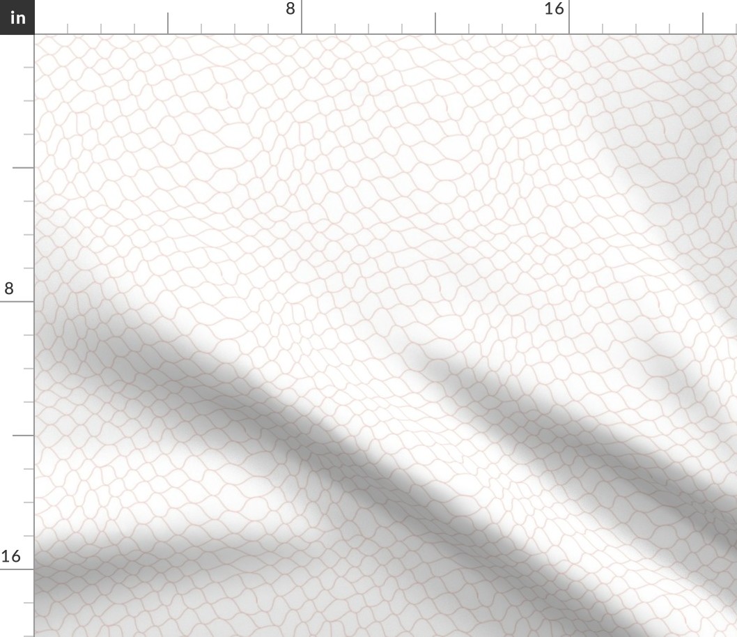Fishnet by Minikuosi (Grid, Net, Web, Hockey Goal, Football Goal) Blush Pink and White Small Size