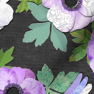 Purple Paper Anemone Collage