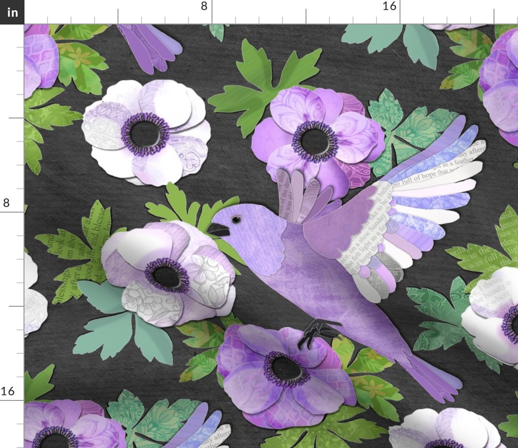 Purple Paper Anemone Collage