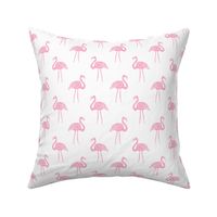 flamingo fabric // simple tropical summer preppy flamingo design by andrea lauren - pink on white