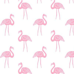flamingo fabric // simple tropical summer preppy flamingo design by andrea lauren - pink on white