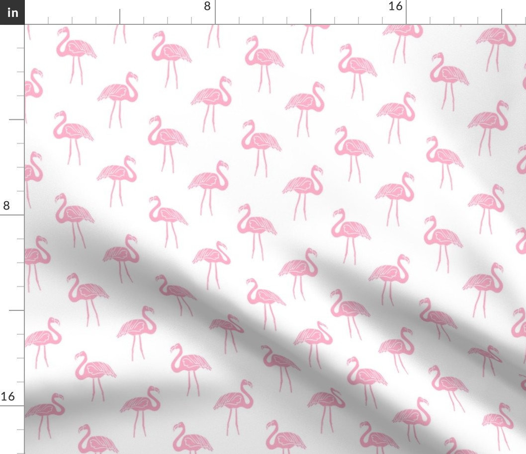 flamingo fabric // simple tropical summer preppy flamingo design by andrea lauren - pink on white