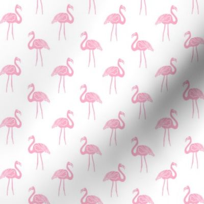 flamingo fabric // simple tropical summer preppy flamingo design by andrea lauren - pink on white