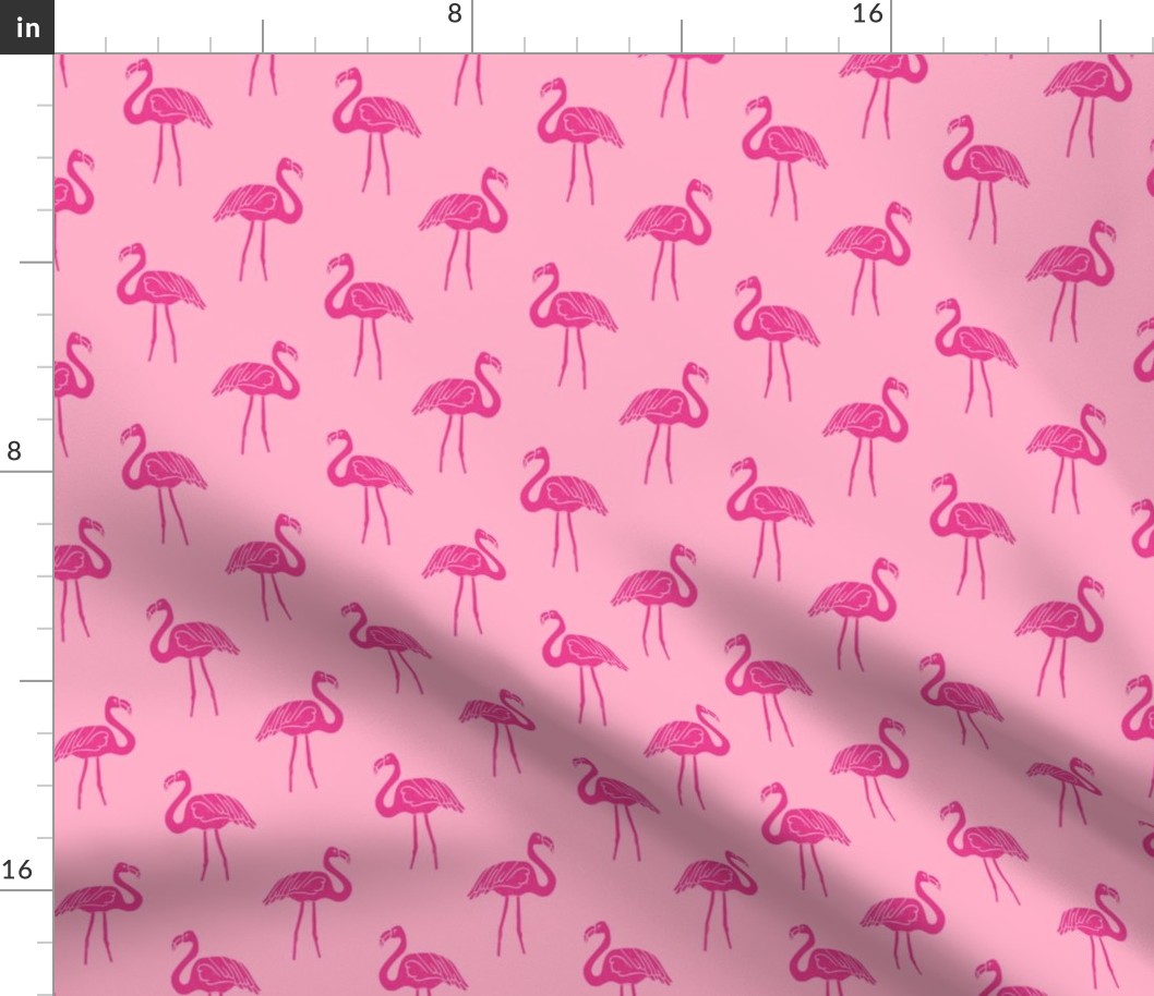 flamingo fabric // simple tropical summer preppy flamingo design by andrea lauren - pink 