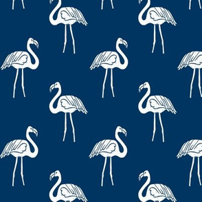flamingo fabric // simple tropical summer preppy flamingo design by andrea lauren - navy and white