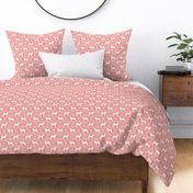 Akita silhouette florals dog fabric pattern sweet pink