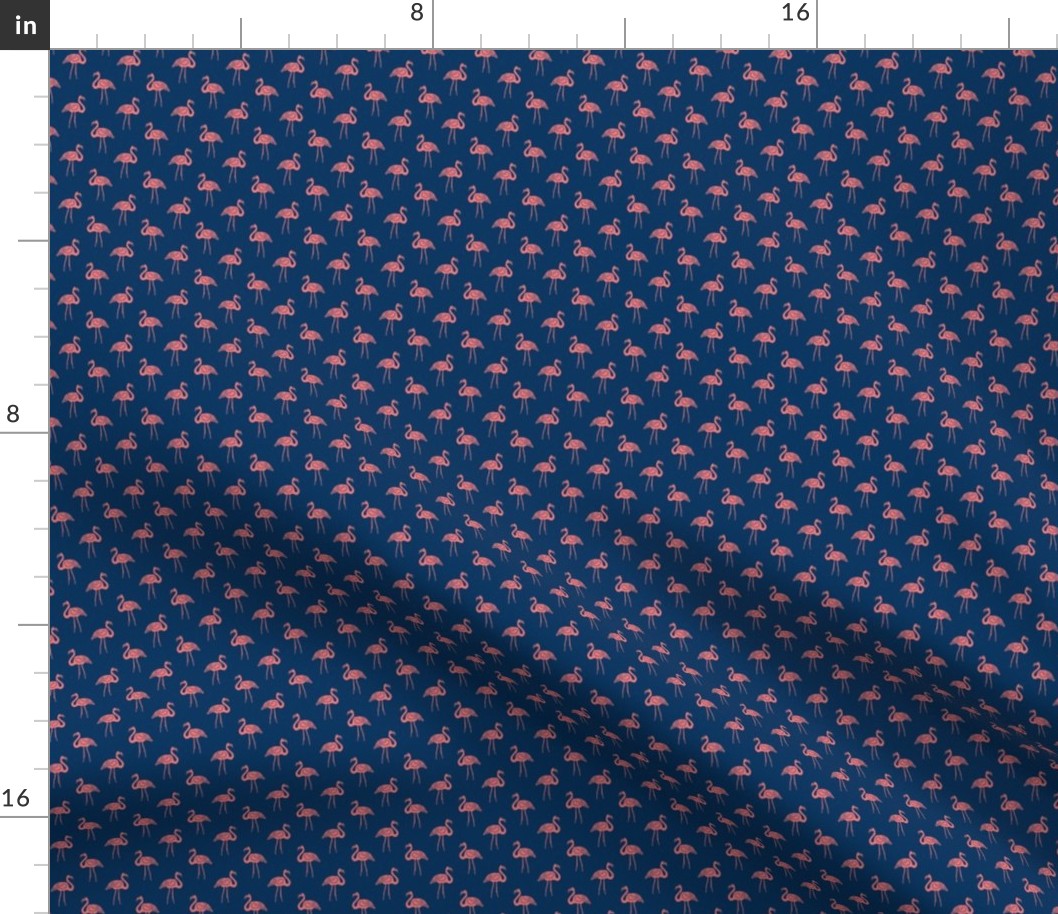 flamingo fabric // simple tropical summer preppy flamingo design by andrea lauren - coral on navy