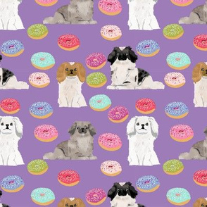 Pekingese dog breed donuts purple