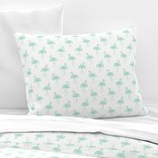 flamingo fabric // simple tropical summer preppy flamingo design by andrea lauren - mint on white