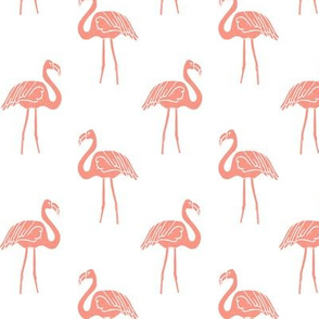 flamingo fabric // simple tropical summer preppy flamingo design by andrea lauren - coral on white