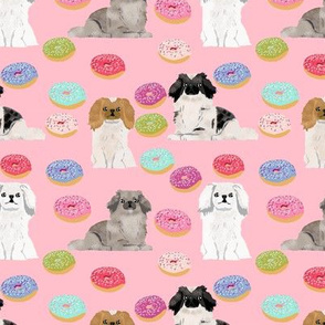 Pekingese dog breed donuts pink