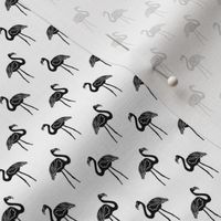 flamingo fabric // simple tropical summer preppy flamingo design by andrea lauren - black and white
