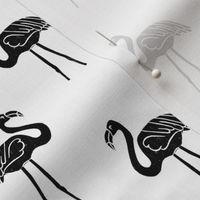 flamingo fabric // simple tropical summer preppy flamingo design by andrea lauren - black and white