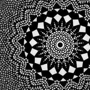 black and white mandala drawing