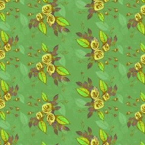 Roses in yellow with green background