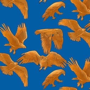 Golden Eagles on Royal Blue