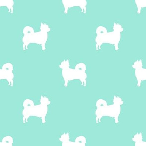 Chihuahua longhaired silhouette dog breed pattern aqua