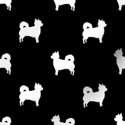 Chihuahua longhaired silhouette dog breed pattern black