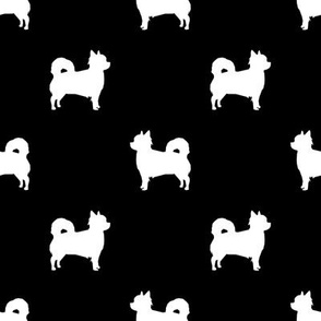 Chihuahua longhaired silhouette dog breed pattern black