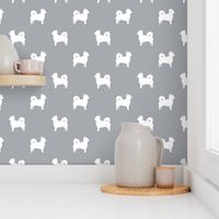 Chihuahua longhaired silhouette dog breed pattern grey