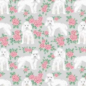 Toy Poodle rose florals fabric pattern dog breed 1